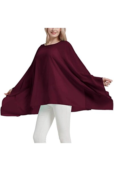 GENERAL Wiiiwish Women's Loose Solid Long Batwing Sheer Chiffon Caftan Wrap P...