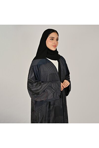 Generic Brand Black Abaya with Classic Pattern Embroidery