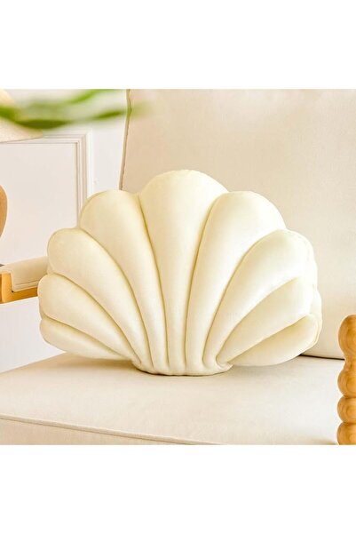 Lfsaaj Beige Seashell Throw Pillows, Shell Shaped Throw Pillows, 13 Inch Soft...