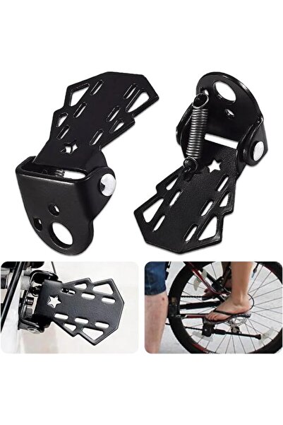 STARSTAR Black folding rear footrest pedals.