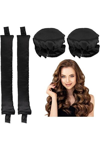 AZONEE Satin Heatless Hair Curler, 4 Pack Pillow Soft Rollers with Hair Caps,...