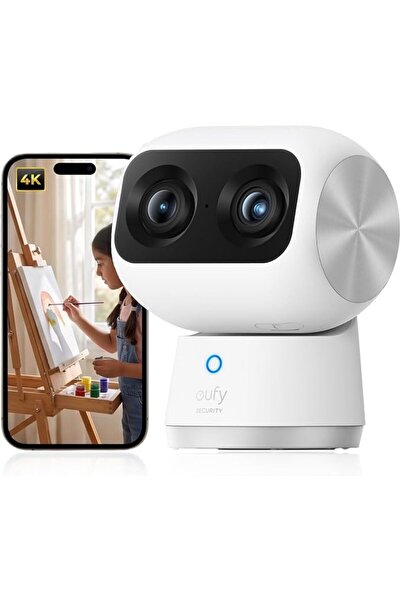 Eufy Security كاميرا داخلية S350 مزدوجة العدسات بدقة 4K UHD، مثالية لمراقبة ا...