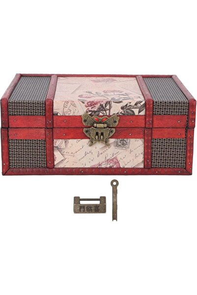 AZONEE Intage Wooden Storage Box Treasure Box Wooden Jewelry Organizer with L...