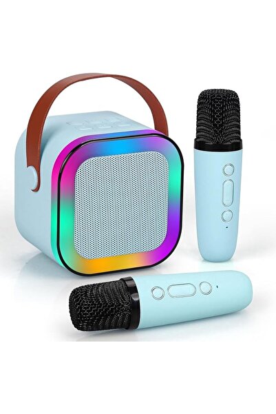 YUNSYE Mini Karaoke Machine Kids,YUNSYE Two Wireless Microphones, Portable Bl...