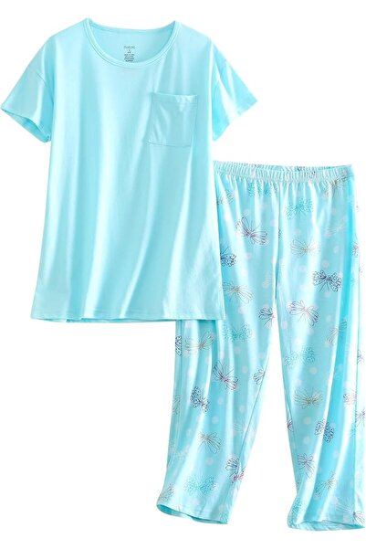 GENERAL PNAEONG Women’s Pajama Set - Sleepwear Tops with Capri Pants Casual a...