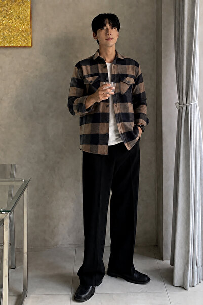 Tarz Cool Men's Plaid Lumberjack Shirt Comfortable Fit Long Sleeve Double Poc...