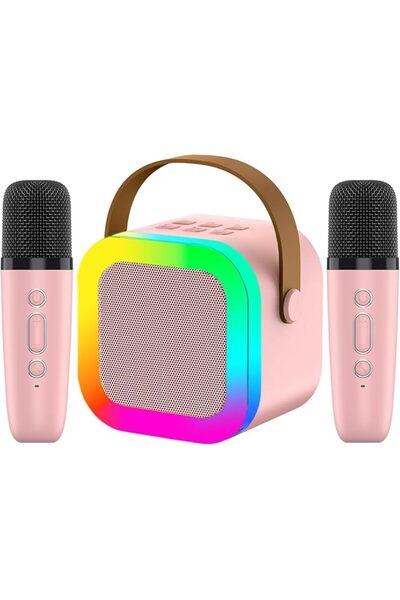 YUNSYE Mini Karaoke Machine Kids,YUNSYE Two Wireless Microphones, Portable Bl...