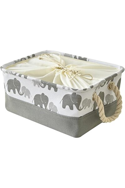 Tazweeq Toy Box with Handle and Drawstring for Kids Storage Basket, Baby Stor...