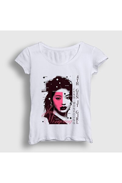 Presmono Women's White Jang Wonyoung V2 K-Pop Ive T-Shirt 620003Tt