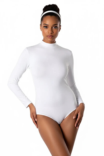 Mariposa Secret Şahinler Long Sleeve Turtleneck Snap Fastener Bodysuit B856