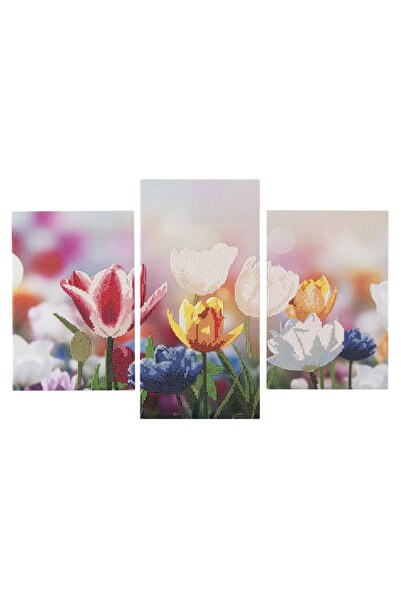 MC Micostore Pictura cu diamante Triptych-Floare 40x20cm +30x20cm