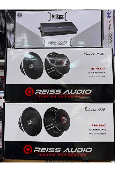 MOBASS RS-M88AX 20CM İKİ TAKIM MİDRANGE 700WAT375RMS 4 KANALLI MBA-400.4 4X40...