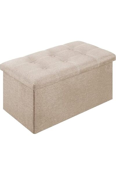 HOOKOR Ottoman Storage Stool,Foldable Storage Ottoman Box,Padded Seat for Dor...