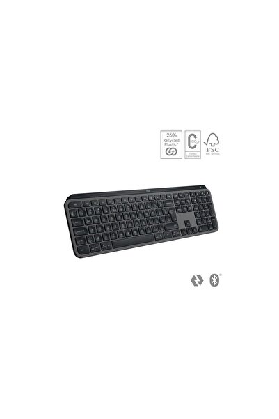 logitech Tastatură iluminată wireless MX Keys S, USB-C, US Intl, Grafit