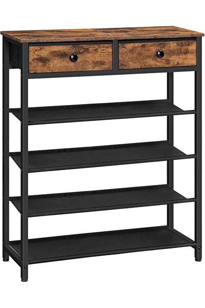 HOOBRO Shoe Rack with Drawers, 4 Tier Shoe Storage Organizer, 9-12 Pairs of S...