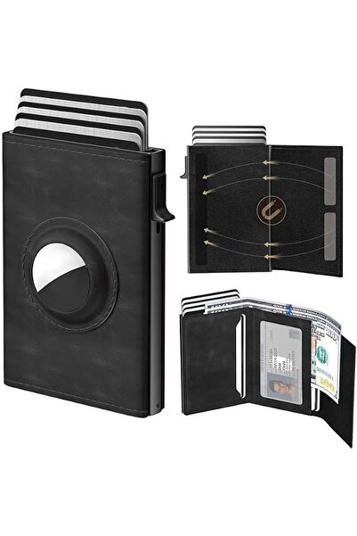 KASTWAVE Mens Smart Wallet Card Holder for AirTag, Leather Wallet for Men Com...