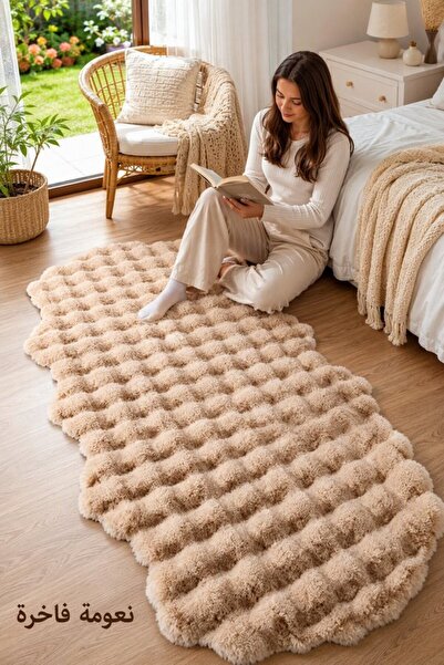 Generic 1 Faux Rabbit Fur Non Slip Washable Runner Rug Bedroom Soft 3D Bubble...