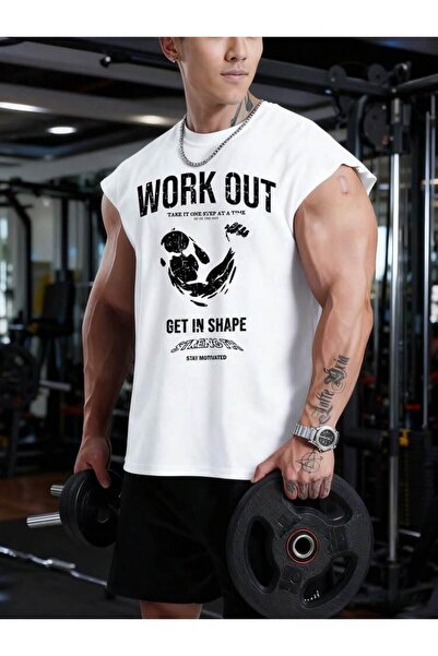 classy moda Powerfit Men's Oversize Sports Tank Top – Work Out Print