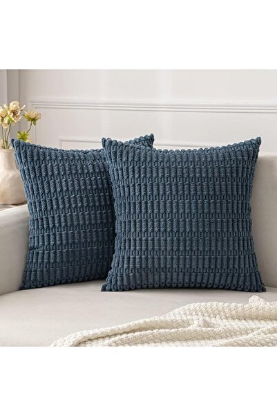 GENERAL Pack of 2 Corduroy Decorative Throw Pillow Covers18x18Inch Soft Boho ...