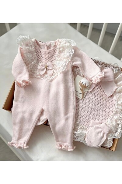 Nipperland Knitwear Baby Girl Set with Laces, 5 Pieces (0-3) Months
