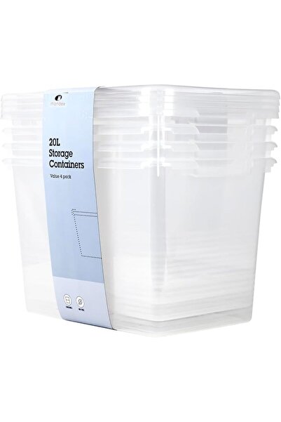 GENERAL Mondex 6 Piece Polypropylene Storage Box Set - 10L Capacity Each - Tr...