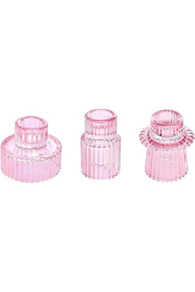 GENERAL Candle Holders Set of 3 Glass Candle Holders for Taper Candles Pillar...