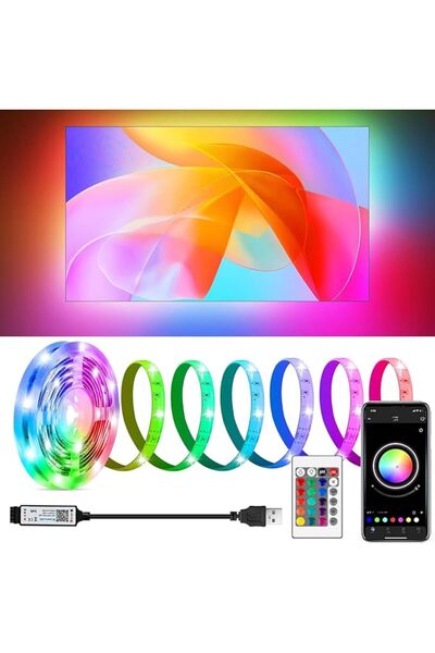 GENERAL Smart Bluetooth LED Light Strips, USB TV Backlight 16.4ft/5M for 32-5...