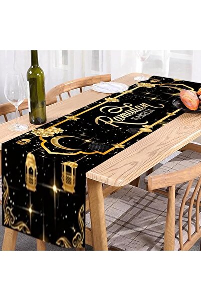GENERAL Eid Mubarak Table Ramadan Decorations, Runner Mosque Lattern Happy Ho...