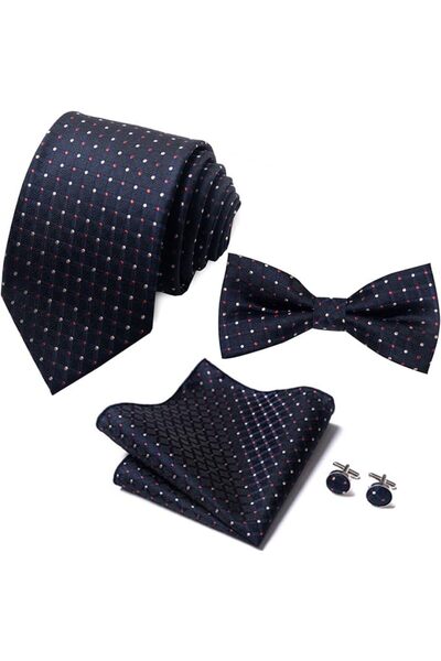 GENERAL [5 in 1] Men's Pretied Bow Ties Paisley Floral Stripe Bow Tie, Pocket...