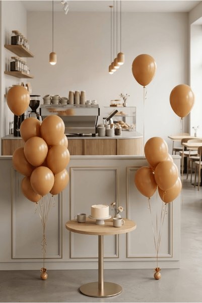 FESTİVALOON 20-Piece Caramel Balloon Set 11 Inch Birthday Cafe Decoration Baby Shower Engagement Promise Party Decoration Balloon