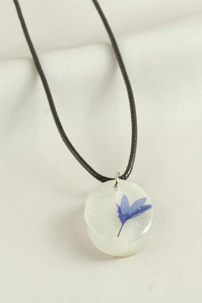 SORA GROUP Cornflower Oval Epoxy Pendant