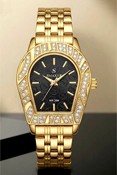 SMAKER WR30M Analog Quartz Watch – Crystal-Decorated Classic Round Dial Fashi...
