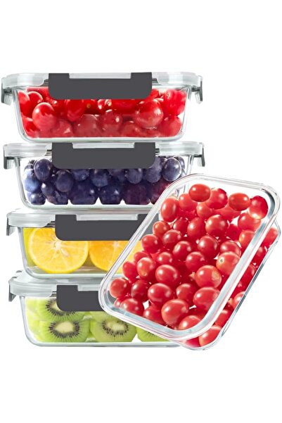 Generic 5pcs Glass Food Storage Containers, 35 Oz Meal Prep Containers, Lunch...