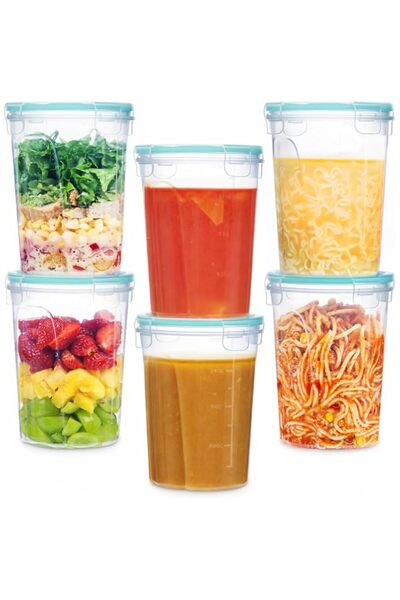 Generic 6 Pack 32oz/946ml Plastic Soup Container with Airtight Lids | Reusabl...