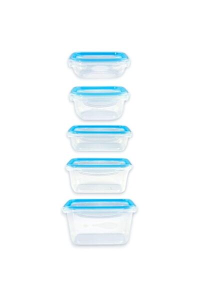 Generic Food Container Lunch Box Set of 5 – Airtight, Leak-Proof, Four Clip L...