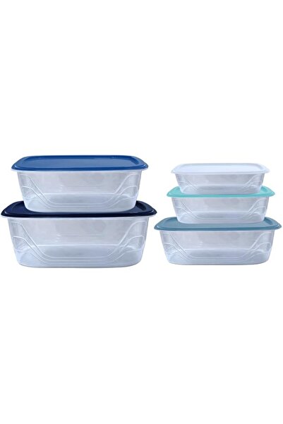 Generic Plastic Food Container Set 5PCS Nestable Rectangular Set with Airtigh...