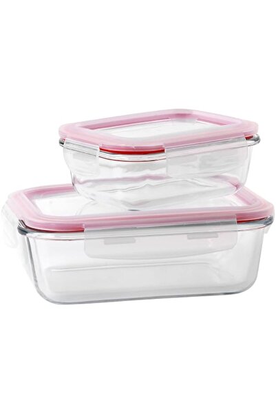 Generic Dc1886 2Pcs Airtight Glass Containers With Lids 1000Ml & 600Ml - Dura...