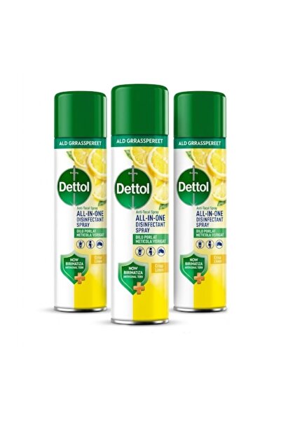 Dettol Set de 3 Spray-uri multi-suprafețe Aromă de lămâie, 3 x 300 ml