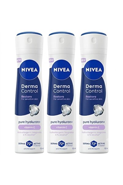 NIVEA Set 3 x Spray antiperspirant Derma Control Restore Vitamina C 72h, 3 x ...