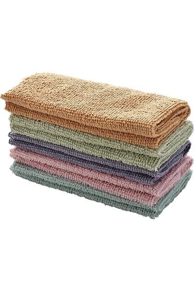 Lawazim 5 Piece Cleaning - Multi-Color Towel - 30x30cm - Highly Absorbent Reu...