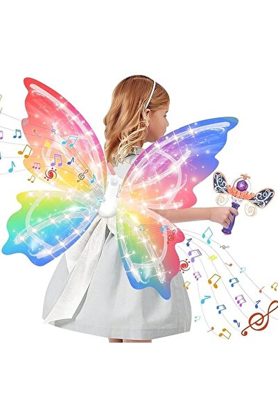 Soofam Electric Fairy Wings and princess wand for Girls, Princess Dress up Co...