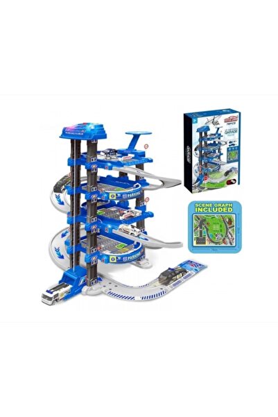 Toy Σετ πάρκινγκ 5 επιπέδων με ηχητικά εφέ, 50x8x37 εκ., Μπλε
