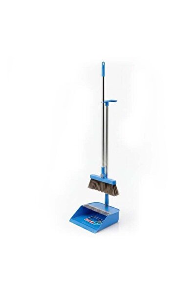 Duravel 75 cm Long Handle 180° Rotating Broom and Dustpan Set, Upright Foldab...