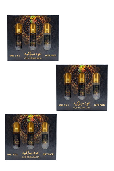 ROSELLA 3 قطع من عطر العود المباركيا هدية 3 × 6 مل