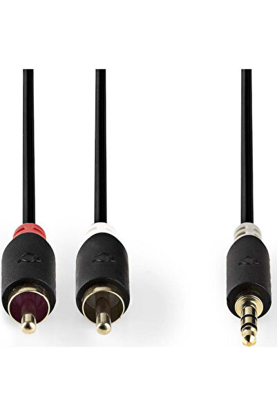Nedis Καλώδιο Ήχου 3.5mm Αρσενικό σε RCA Αρσενικό, Μαύρο, 3μ, με Επιχρυσωμένα...