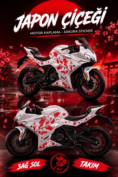 Stikacar JAPON ÇİÇEĞİ Motor Kaplama - Sakura Sticker