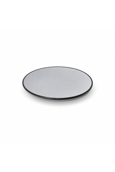 genric Round Melamine Plate Black and Pewter 17cm