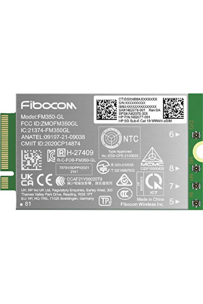HP 5G Sub-6 Cat 19 WWAN Am5r4aa 5G Ραδιομόντεμ για Φορητούς Υπολογιστές