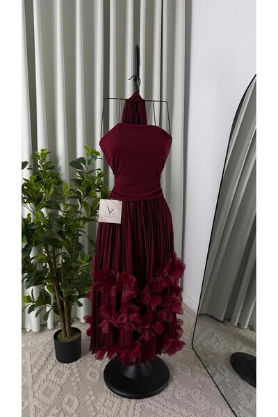 GORI FASHION High-End Evening Dress Mid Pleated Floral Dress Suitable for the...