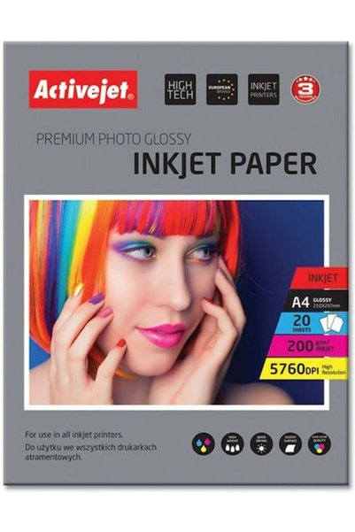 Active Φωτογραφικό Χαρτί Jet Premium Γυαλιστερό A4 (21x30) 200γρ/τμ για Εκτυπ...